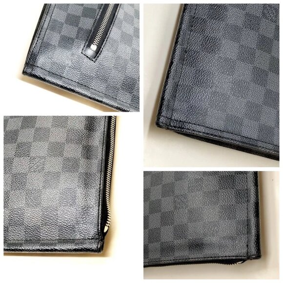Louis Vuitton LV Brief Case Poche Document Black Damier Graphite 646-071025 - Picture 7 of 13